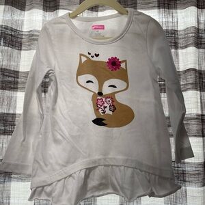 Swiggles White and Brown Fox Long Sleeve Tee